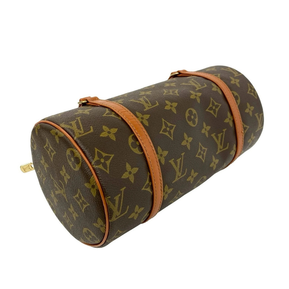 LOUIS VUITTON Vintage Brown Monogram Leather Papillon 26 Boston Bag - Picture 7 of 9